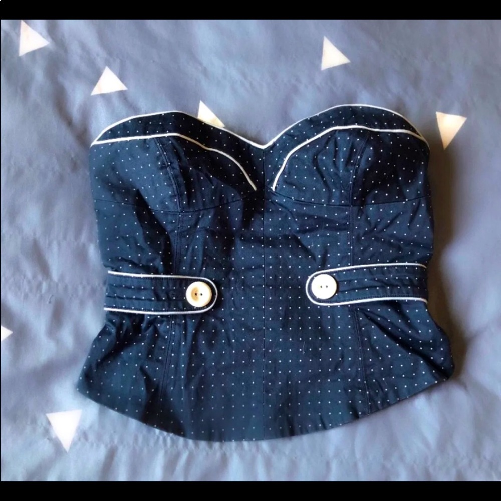 Vintage Bebe 90s 2000s navy pin up crop top